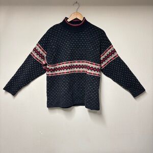 Vintage Croft & Barrow Black and Red Turtleneck Sweater